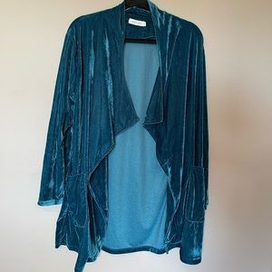 Velour waterfall cardigan